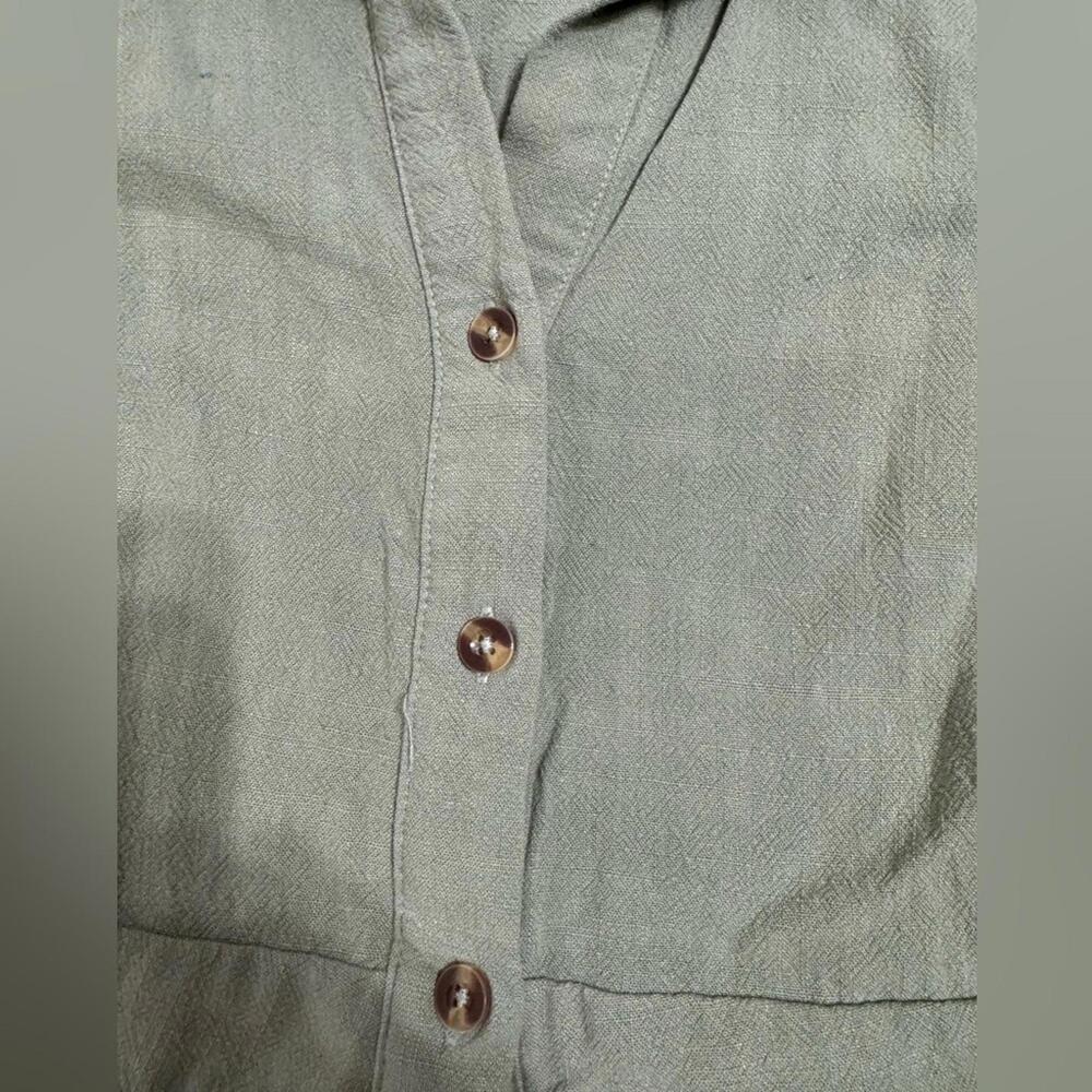 4th & Reckless Sage Green Button Up Beach Romper- Size Large - Picture 7 of 9